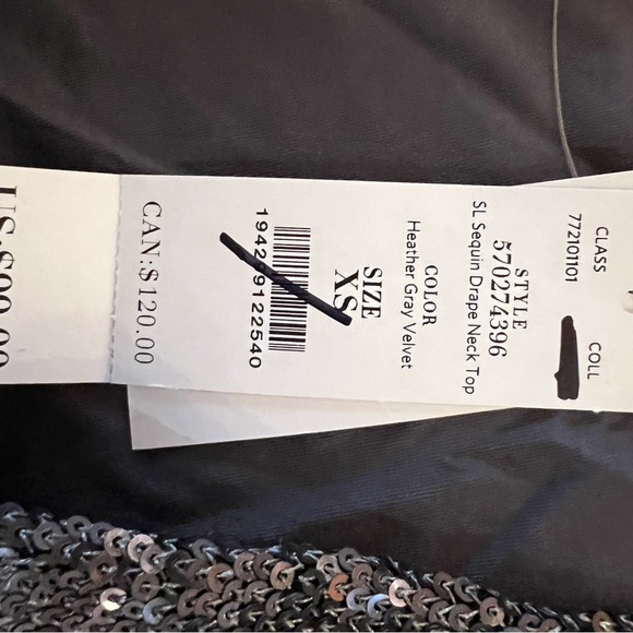 WHBM NWT Silver Sequin Top Size XS - Picture 9 of 12